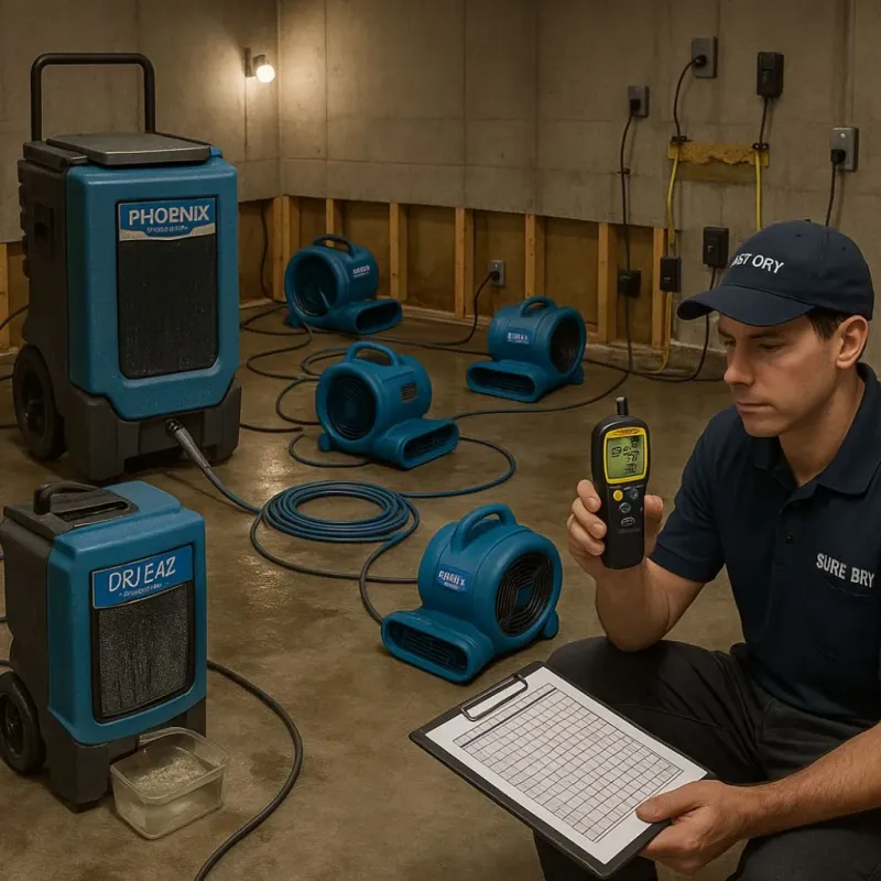 Structural Drying and Dehumidification process in Newtown, OH